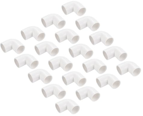 QUARKZMAN Raccord de Coude à 90 Degrés pour Conduit en PVC de 16 mm, Couleur Blanche, pour Changer de Direction, Idéal pour Étagère en PVC, Tuyau de Jardin, Conduit Électrique - Lot de 30