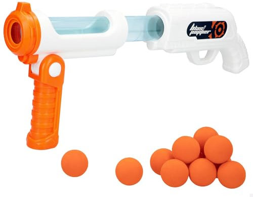 ColorBaby Warriors Pistola a sfera in gommapiuma, 12 proiettili morbidi, 51 cm, portata 7,6 metri, giochi all'aperto, gioco di punta, lanciatore, palla in gomma schiuma, per bambini +3 anni, 47455