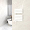 GY Bath Scaldasalviette elettrico con termostato, 616 x 400 mm, bianco, design piatto, attacco laterale, scaldasalviette con funzione timer, 300 W