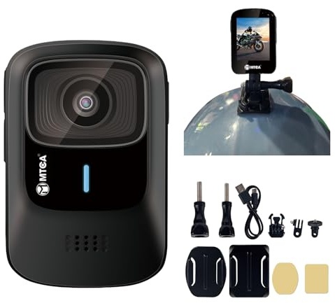 Action Kamera 4K - WiFi Sportkamera 145°Weitwinkel 16MP Ultra HD 30m/98ft Unterwasser Wasserdicht mit 32GB Speicherkarte und Helmmontagezubehör