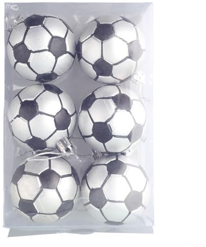 Emiif Helle und bunte Weihnachtsbaumkugeln für Fußball, Basketball, Baseball (A) aus Kunststoff für Weihnachten