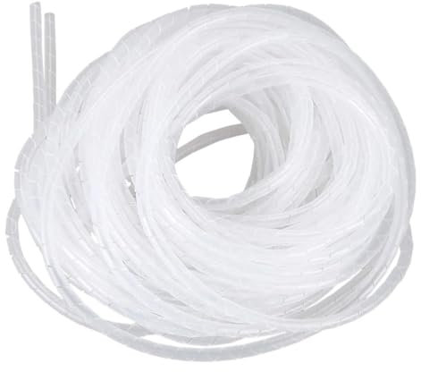 Blendend Banda enrollable para cables espiral 4 mm x 10 m, blanca - Ideal para organizar y proteger cables eléctricos y de dispositivos.