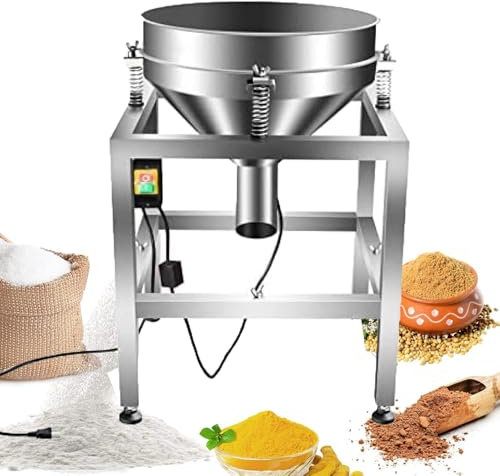 LZDOYY Macchina Automatica per setacciatura delle polveri, Macchina Vibrante per setaccio Automatico, setaccio per Farina Commerciale in Acciaio Inossidabile con Schermo da 19,6,80mesh