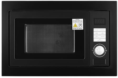 Smad Four à Micro-ondes Encastrable 25L, Micro Ondes Combiné, 8 Niveaux de Puissance en Micro-Ondes 900W et 1000W Gril, Décongélation Intelligente, 8 Menus Automatiques, Minuterie jusqu'à 95min, Noir