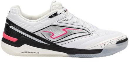 Joma Zapatillas de Fútbol Sala, 37 – 45, Amortiguación y Estabilidad para Juego Interior - Blanco Negro