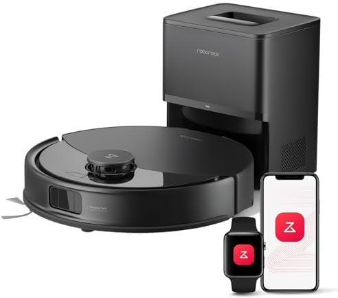roborock Q10 X5+ Saugroboter mit Wischfunktion, Auto-Entleerungsstation für 7 Wochen, 10000 Pa Saugkraft, Dual Anti-Tangle System, intelligente Hindernisvermeidung, PreciSense-LiDAR Navigation,Schwarz