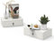 Bonnlo 2er Set Nachttisch hängend, Wandregal mit Schublade, Hängeschrank, Nachttisch Wandmontage, 46 x 30 x 14.5 cm, Weiß