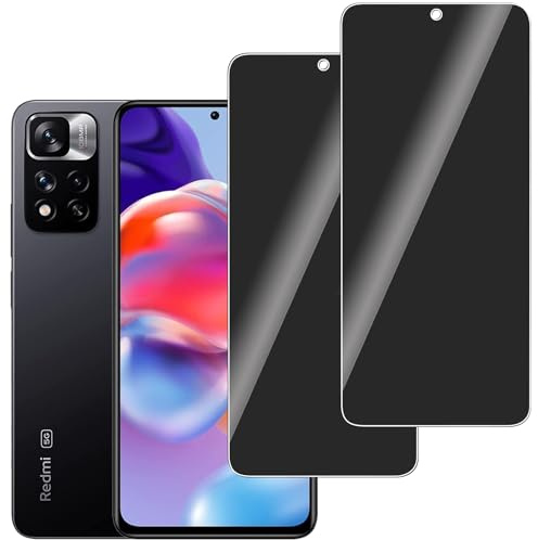 LERINNA【2 Piezas Protector Pantalla Privacidad para Xiaomi Redmi Note 11 Pro+ 5G,nti-Espía Vidrio Película,Cristal Templado Anti Espía,Anti-Arañazo,Sin Burbujas,9H Dureza Privacy Screen Protector