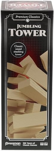 Goliath - JUMBLING TOWER - Torre di equilibrio impilabile in legno - Gioco da tavolo in legno per bambini dai 6 anni - Gioco educativo di abilità e strategia - 48 blocchi - 2 +giocatori