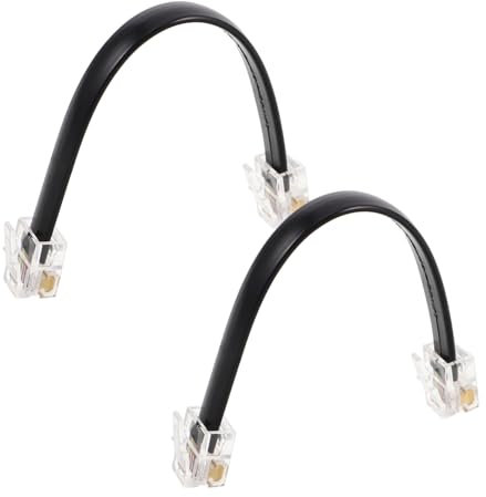 VILLCASE 2stücke Adriges Flaches Telefonkabel Kurze Leitung Stecker Stecker Für Heimgebrauch Zuverlässige Signalübertragung Einfach Anzuschließen