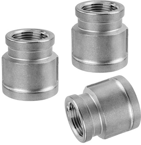 Raccordi per Tubi in Acciaio Inossidabile, 3 Pezzi 1 Femmina a 3/4 Femmina Filettatura Acciaio Inox 304 Connettore Riduttore di Accoppiamento per Acqua, Collegamento, Conversione