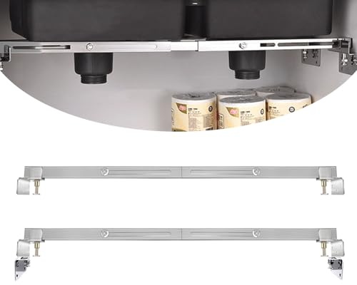 2 staffe di supporto regolabili per lavello in acciaio inossidabile, kit di montaggio per lavello da cucina o bagno, per installazione sicura e stabile (71-100 cm)