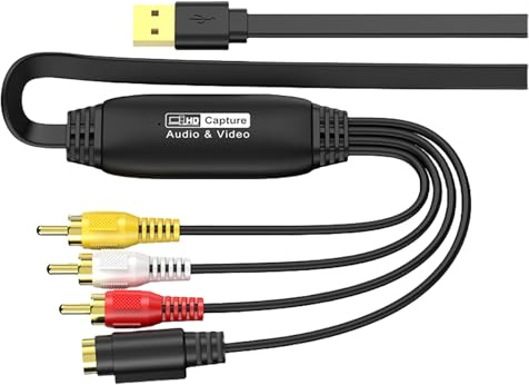 XAGMODSHN USB-Video-Konverter, Adapterkabel, Drahterfassungskartenkonverter für Camcorder und Videorecorder auf Digitalformat VHS auf USB-Adapter