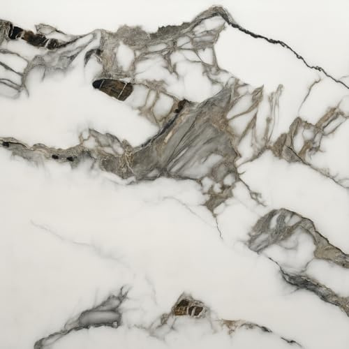 Pannello Effetto Marmo Adesivo PVC 120X300cm bianco con venature Beige Opaco