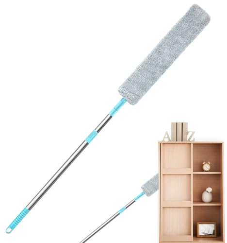 Dayysiuy Spolverino per Sotto gli Elettrodomestici - Asta per Spolverare Soffitti Piatta ed Estendibile - Spolverino Lavabile,per Stufa Frigorifero Mobili Camera da Letto Soggiorno Parete Tastiera