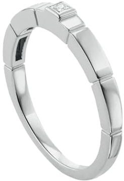 Verlobungsringe, Platin Geometrischer Ring mit Diamant, Größe 63 (20.1)
