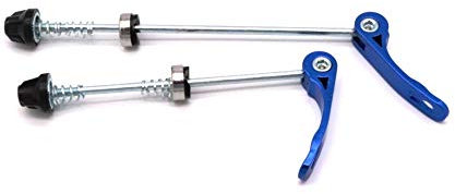 CarbonEnmy Mehr Farbe Fahrrad Schnellspanner Set schwarz für vorne und hinten (Blau)