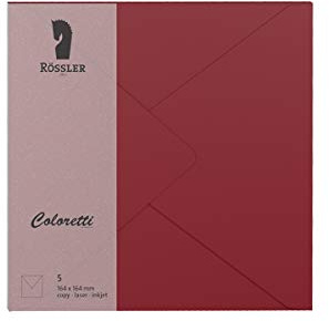 Rössler 220740572 Coloretti Briefumschlagpack 164x164 mm, 5 Stück, Rosso
