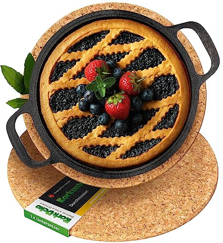 Topfuntersetzer aus Kork | 25cm | Runde Untersetzer aus Portugal für Töpfe, Pfannen, Schüsseln, Vasen, Gestecke – Dekorative Unterlage auch zum Basteln – hitzebeständig rutschfest –Portugal