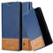 Cadorabo Hülle kompatibel mit Nokia Lumia 520/521 aus Premium Kunst Leder Flip Klappbare Stoßfeste Magnetische [Standfunktion] [Kartenfächern] Cover Hülle für Nokia Lumia 520/521 Tasche in Blau