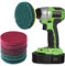 SIQUK 9 Piezas Scrubber Kit de Limpieza Taladro con Estropajo 4 Pulgadas con 3 tipos Almohadillas de Pulido Abrasivo y 1 pc Gancho