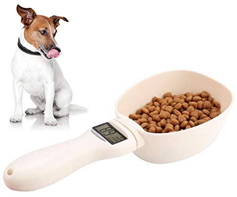 Cuillère à mesurer pour Chien, Cuillère Pesée avec écran LCD pour Nourriture Croquette de Chien Chat Lapin Oiseaux