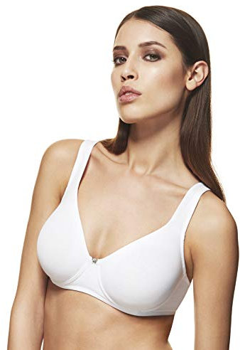 Papillon S336 Reggiseno Strutturato Senza Ferretto in Cotone Elasticizzato Coppa Preformata Senza Cuciture (Bianco, 6)