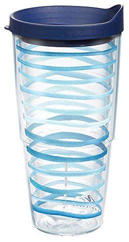 Tervis Yao Cheng Sea Stripe Made in USA Double Walled Insulated Tumbler Travel Cup Keeps Drinks Cold & Hot, 24oz, Classic