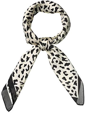 sourcing map Damen 70cm Leopard Seide Quadratischer Schal Haarband Halstuch Beige 70 x 70cm