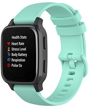 Cinturino Ricambio 20mm per Garmin Venu Sq, Venu, Vivoactive 3/3 Music - Sport Band Compatibile (Verde)