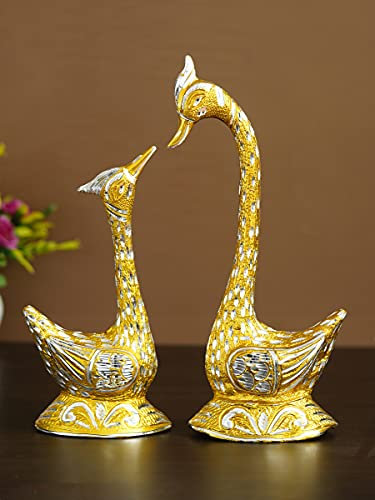 eCraftIndia Dekofigur, goldfarben, küssendes Schwan, 30,5 cm, handgefertigt, Einheitsgröße (ASWAN517_GLD)
