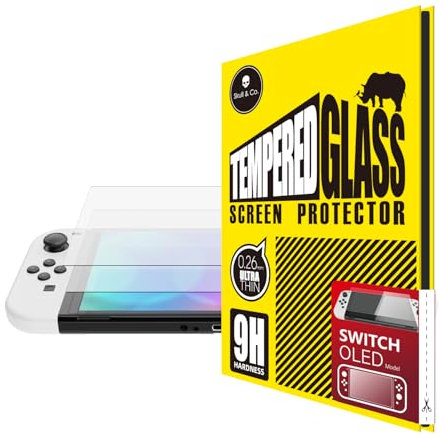 Skull & Co. Protecteur D'écran en Verre Trempé pour Nintendo Switch OLED (Pack de 2)
