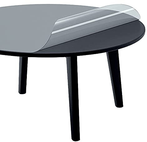 Impermeable Mantel Transparente Redondo, Mantel Protector mesa Cristal, Tapetes para Mesa, Fácil de limpiar, para mesa de comedor, escritorio de oficina, Personalizable ,1.5mm thick,Dia.120cm/47.2in