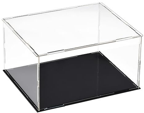 sourcing map Acryl Klar Vitrine Box Staubdichter Schutz Würfel Sammlerstück Ausstellungsbox 25x20x15cm