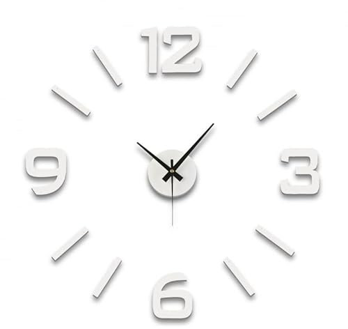D,casa - Reloj de Pared Adhesivo Espuma Color Negro Wall Sticker - Blanca