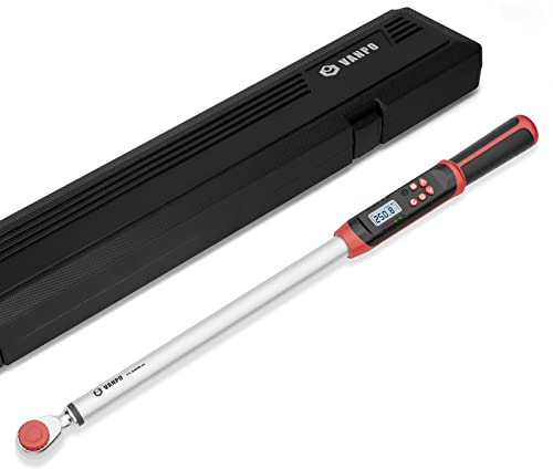 VANPO Digital Torque Wrench 1/2-Inch Drive 12.5-250.8 ft-lbs./17-340Nm, Electronic Torque Wrench with Buzzer & LED Indicator, Accurate to ±2%,Torque Wrench Set for Bike Moto Car