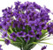 YKKJ 6 Bouquets Fleur Artificiel，Fleurs Artificielles Extérieures，pour Vase Intérieur Extérieur Plantes Suspendues Pot Jardin Porche Décor Mariage Ferme Décoration（Violet）.