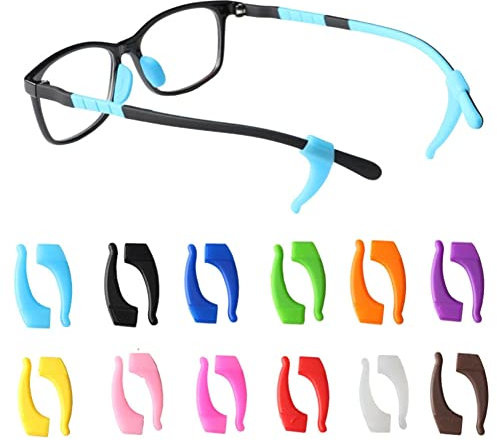 MaoNativey Gläser Ohrhaken, 12 Paar Silikon Brillenband-Halter Antirutsch Brillenbügel Überzüg Brillen Ohrpolster Ohrbügel für Brillen Sonnenbrillen