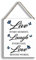 Live Laugh Love Schild, Always Kiss Me Goodnight, Wandschild, Live Laugh Love, Wanddekoration, Bauernhaus, Veranda, Landhaus, Büro, inspirierende Geschenke, 20.3x25.4 cm Holzwandbehang (GMS667)