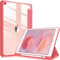 FINTIE Hybrid Case Compatible with iPad 9th/8th/7th Generation (2021/2020/2019 Model, 10.2 inch) - Shockproof Cover with Clear Back Shell w/Pencil Holder, Auto Wake/Sleep, Pink
