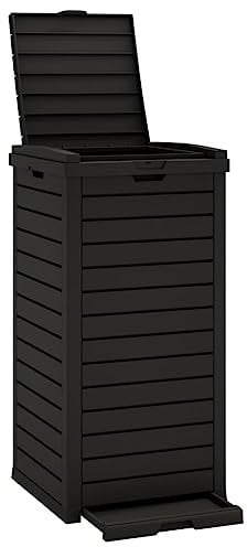 vidaXL Poubelle d'extérieur Noir 41x41x86 cm polypropylène, Poubelle, Poubelle en Plastique, boîte à ordures, Poubelle d'extérieur
