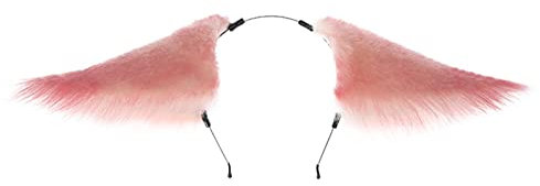 Newwyt Cosplay Cartoon Rosa Farbe Füchse Ohren Haar Hoop Frau Make-Up Stirnband für Ostern Halloween Cosplay Haar Zubehör
