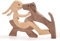 Jognee Handgefertigte Holzstatue, Welpen-Holzschnitz-Ornamente, herzerwärmendes Geschenk für Hundeliebhaber, Bastelfigur, Holz, kleine Dekorationen für Zuhause, Büro, Wohnzimmer (B - Damen + Hund)