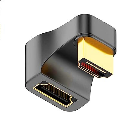 SHANFEILU U Shape HDMI 2.1 Adapter Male to Female Standard HDMI Type A Adapter UHD 3D 8K@60Hz 180 Degree Down Angle for Laptop Projector TV PC
