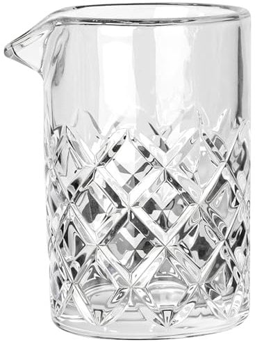 Winter Shore Bicchiere Cocktail 480 ml - Caraffa Vetro con Base Spessa, Beccuccio Antigoccia, Motivi a Diamante - Shaker Cocktail Senza Piombo e BPA - Realizzato a Mano, Adatto a Lavastoviglie