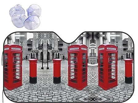 Parasol para parabrisas, parasol de coche para parabrisas delantero, divertido protector de parasol, bloques protectores, cabina telefónica roja de Londres