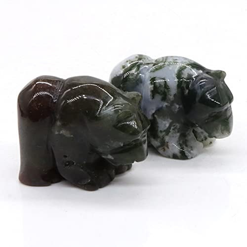 FORLUZ 1,5 Katze Elefant Schildkröte Kaninchen Eule Fisch Bär Hund Pferd Wolf Schlange Statue Naturkristall Tier Stein Schnitzerei Steine