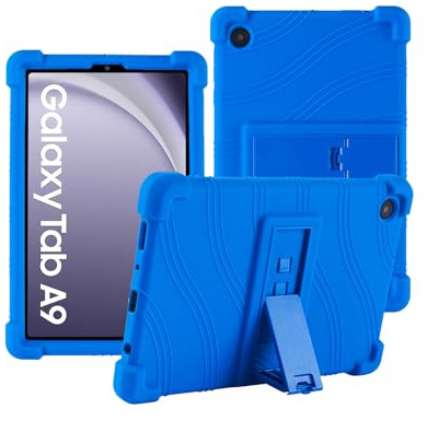 Case for Samsung Galaxy Tab A9 8.7 Inch, XLTTONG Silicone Tablet PC Stand Cover, Anti-Fall for Galaxy A9 2023 SM-X115N-Blue