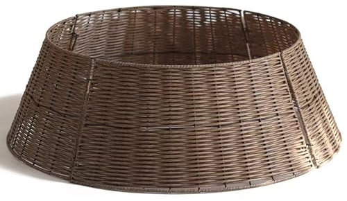 ELDTEC Jupe de panier de sapin de Noël faite à la main – Élégante housse de base en rotin tissé – Décoration de 50,8 cm pour maison de vacances
