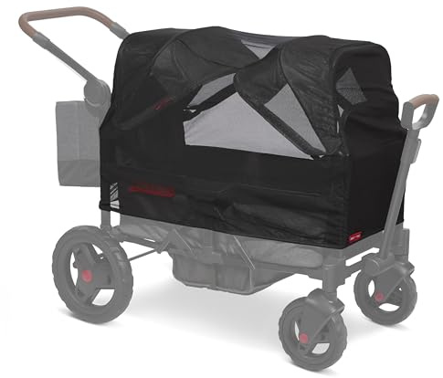 Radio Flyer Voya - Zanzariera per passeggino con borsa, per passeggini a 2 posti, con lati bassi